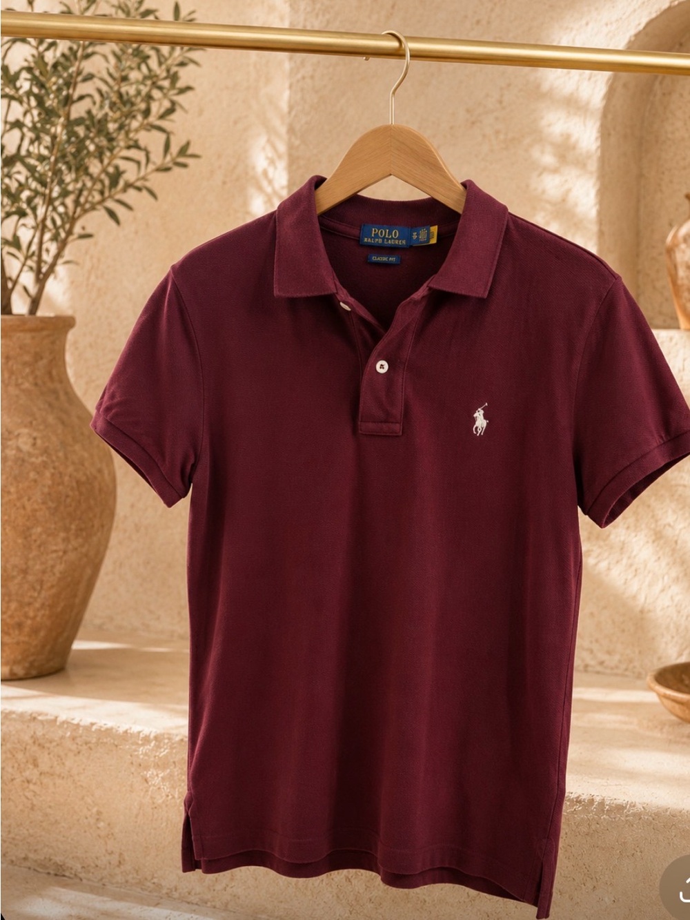 Polo Ralph Lauren Burgundy Classic Fit Polo Shirt Women's Size XS